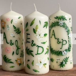 Custom wedding or party decor candles 🕯️